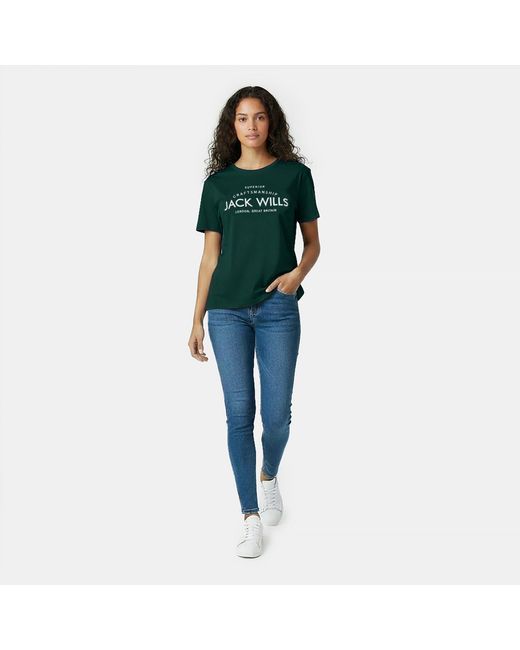 Jack Wills Green Forstal Boyfriend T-Shirt Ladies