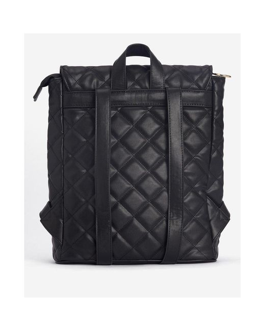 Barbour Black Quilted Hoxton Backpack