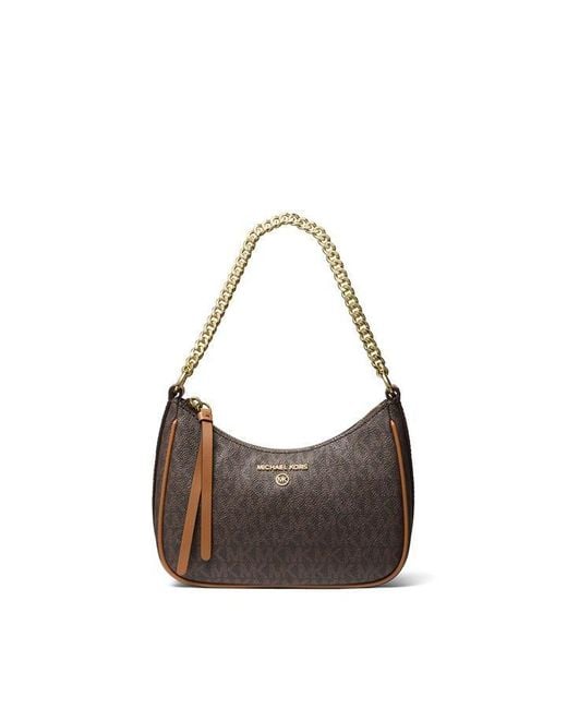 MICHAEL Michael Kors Brown Jet Set Charm Small Logo Shoulder Bag