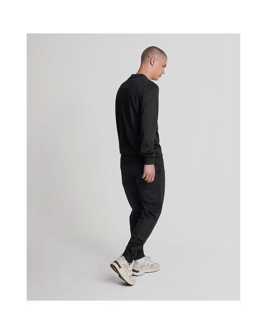 Lyle & Scott Black Closed Hem Fleece Joggers for men