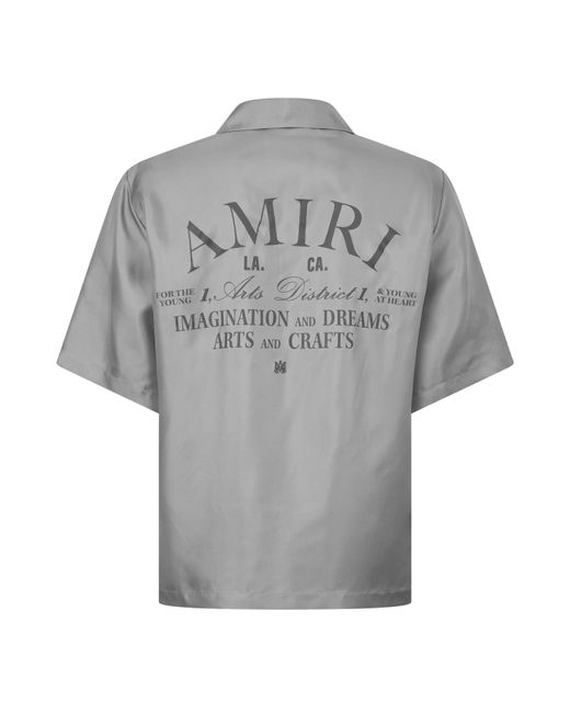 Amiri Gray Silk Art District Shirt for men