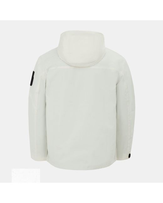 Firetrap White Windproof Hooded Long Sleeve Windbreaker for men