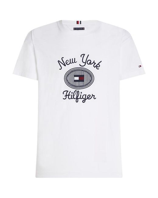 Tommy Hilfiger White Tommy Ny Crest Tee Sn43 for men