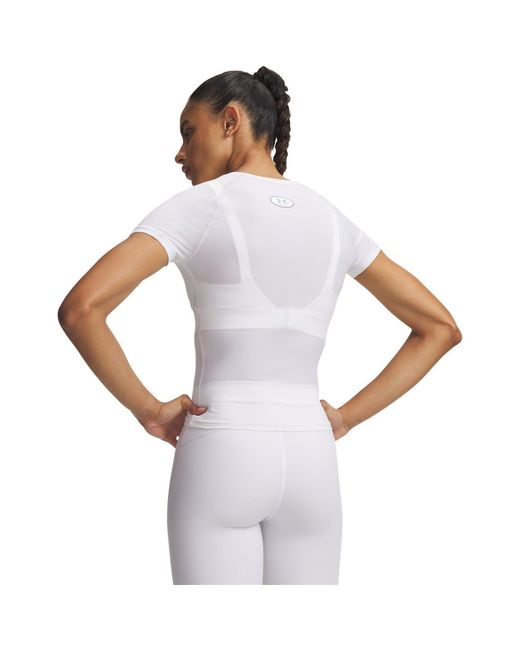 Under Armour White Heatgear Elite Short Sleeve Reflective