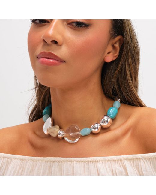 Mood Blue And Resin Necklace