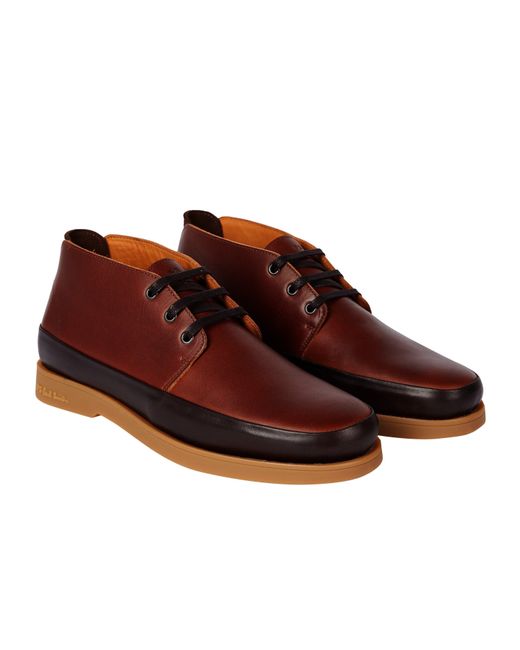 Paul Smith Brown Crane Leather Chukka Boots for men