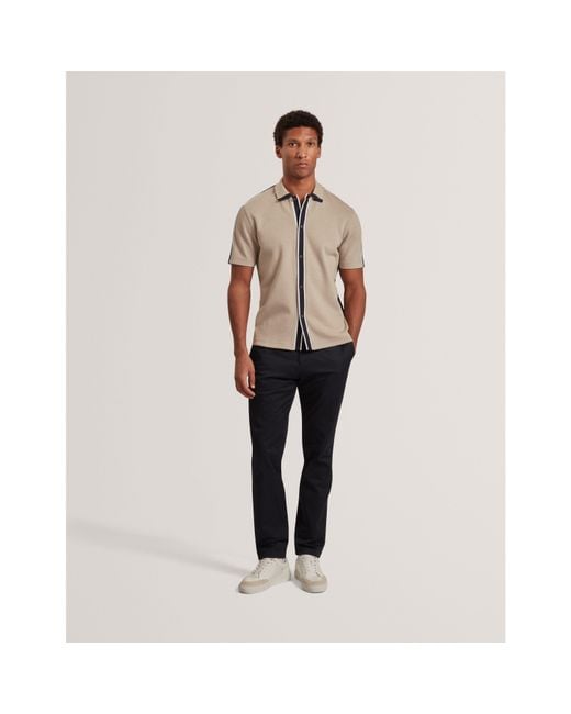 Ted Baker Natural Ted Ss Button Polo Sn64 for men