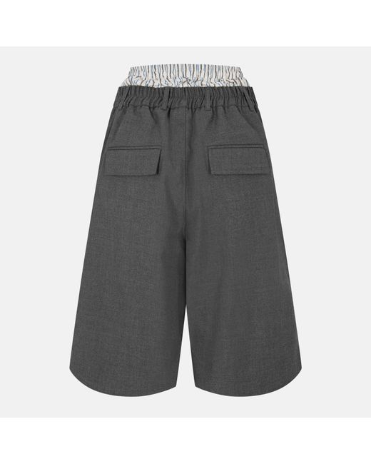 MARINE SERRE Gray Structured Tailored Shorts