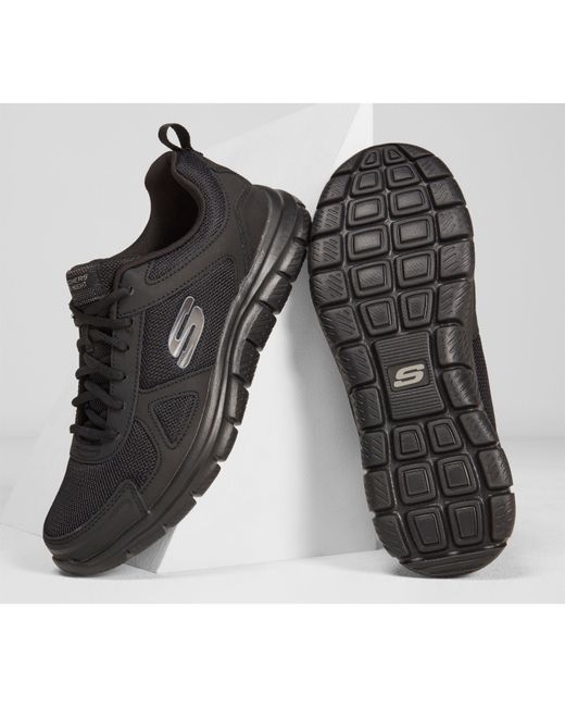 Skechers Black Lace Up Jogger W Memory Foam Low-Top Trainers for men