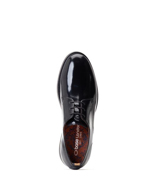 Base London Black Roly Plain Toe Derby for men