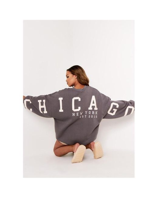Missy Empire Gray Chicago Sweater Ld00
