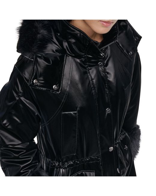 DKNY Black Faux Fur Lngjkt Ld64