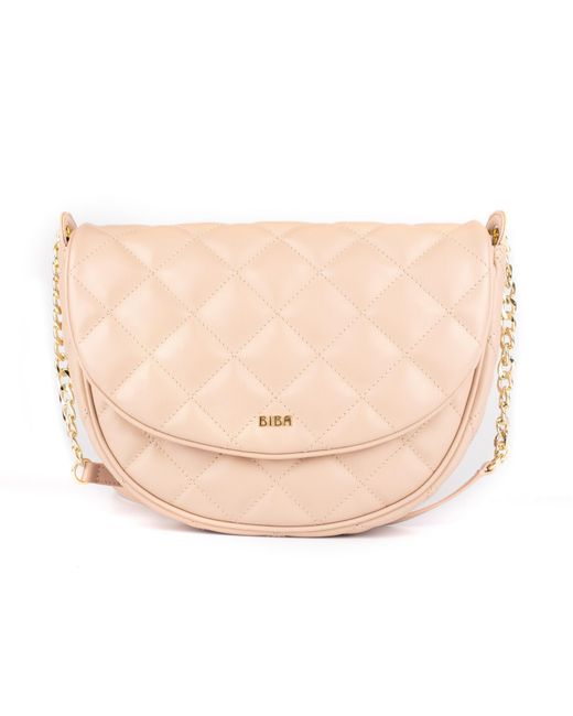 Biba Natural Leather Quilted Shoulder Bag