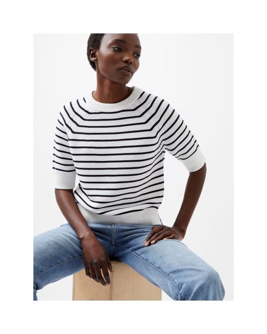 French Connection White Fc Lily Moz Ss Knit Ld64