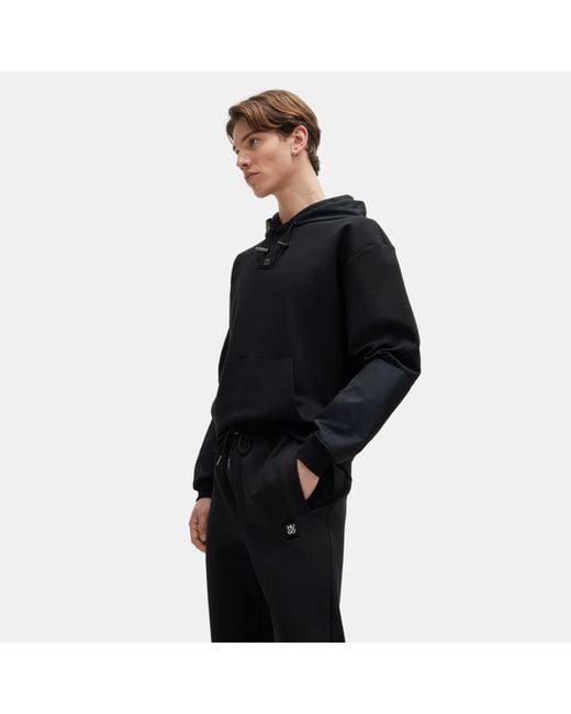 HUGO Black Dimacs Fleece Closed Cuff Joggers for men