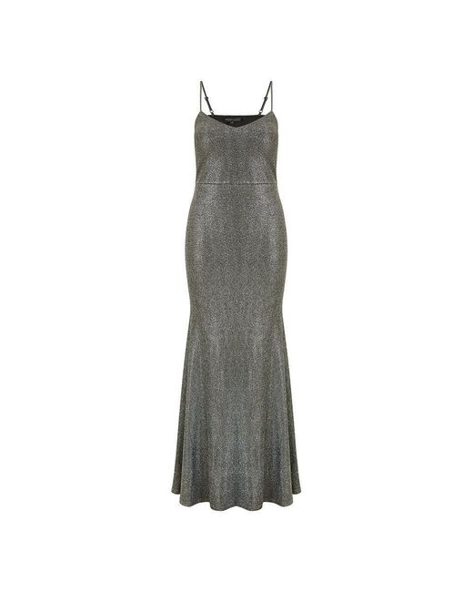 Mela London Gray Fitted Strappy Maxi Dress