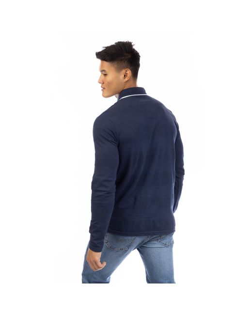 Peter Werth Blue W Balsom Long Sleeve Polo Shirt for men
