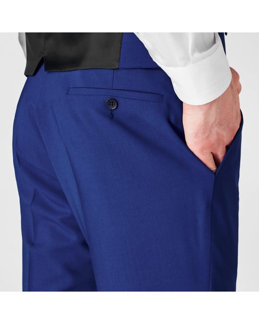 Without Prejudice Blue Perrin Slim Fit Suit Trousers for men