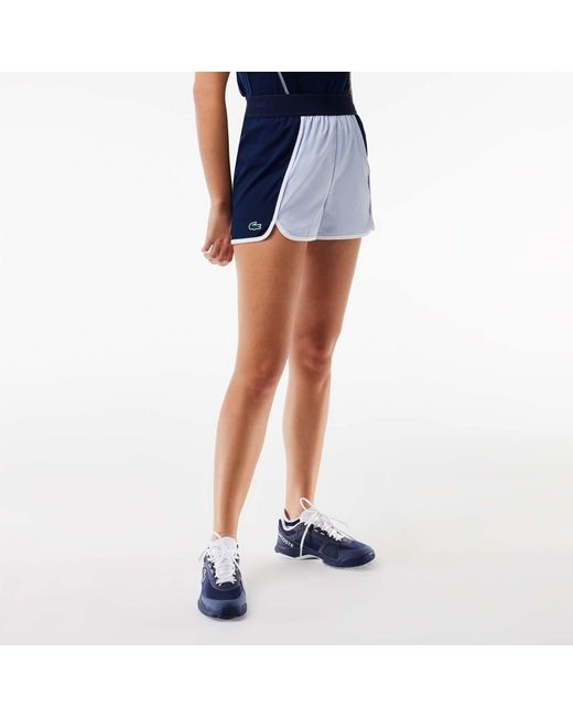 Lacoste Blue Stretch Diamond Taffeta Sport Shorts