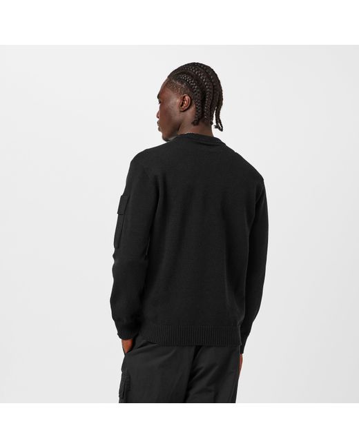 CP COMPANY METROPOLIS Black Crew-Neck Knitted Top for men