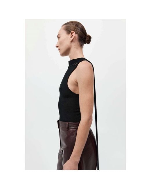 St. Agni Black Scarf Detailed Knitted Top
