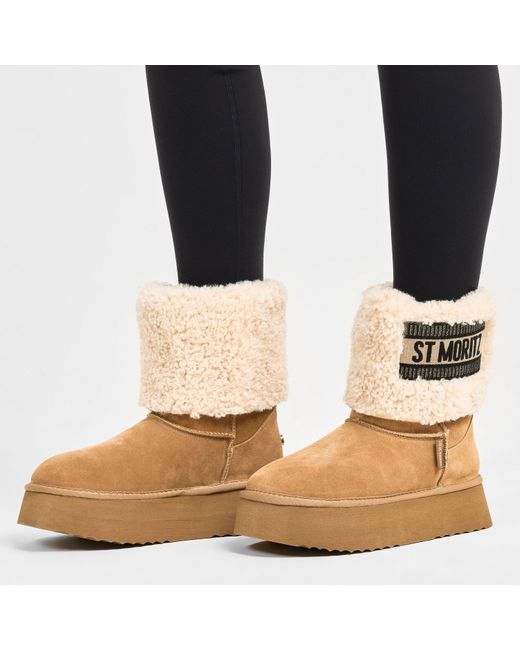 Steve Madden Natural St. Moritz Snug Metallic Boots