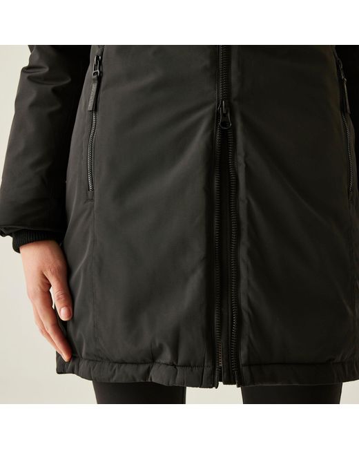 Regatta Black Marron Long Length Insulated Waterproof Jacket