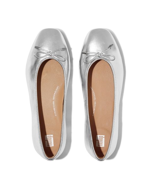 Fitflop Bow Metallic Ballet Pumps