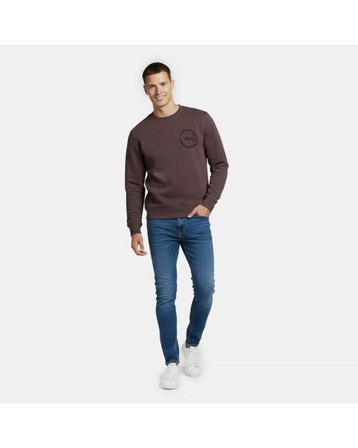 Jack Wills Brown Boucle Cotton Long Sleeve Oversized Fit Crew Sweatshirt for men