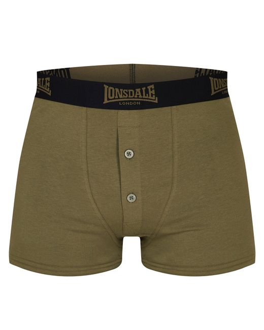 Lonsdale Green 2 Pack Boxer Shorts for men