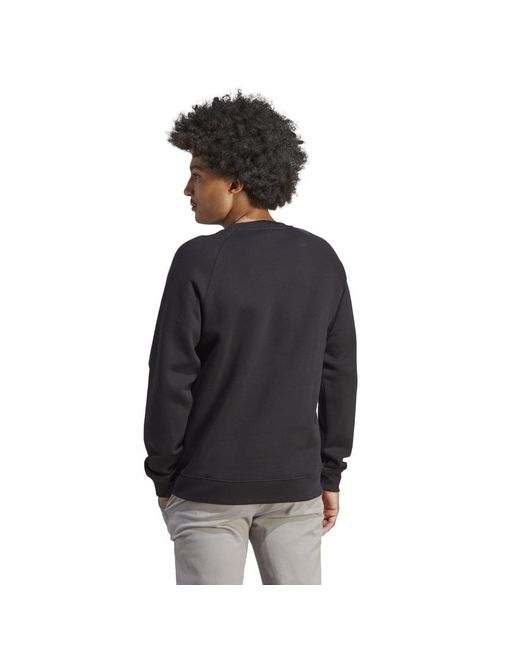Adidas Originals Black Trefoil Essentials Crewneck Sweatshirt for men