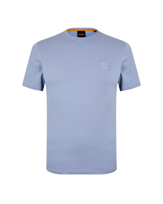 Boss Blue Tales T-Shirt With Logo Patch Premium Cotton for men