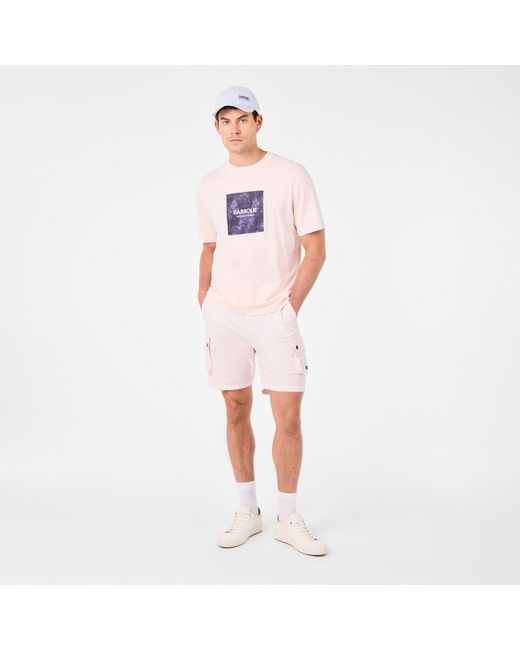 Barbour Pink Camo Graphic Print T-Shirt for men