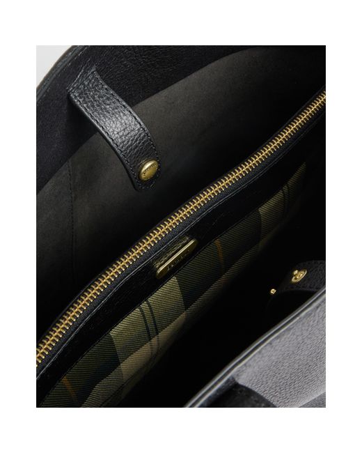 Barbour Black Alder Leather Tote Bag