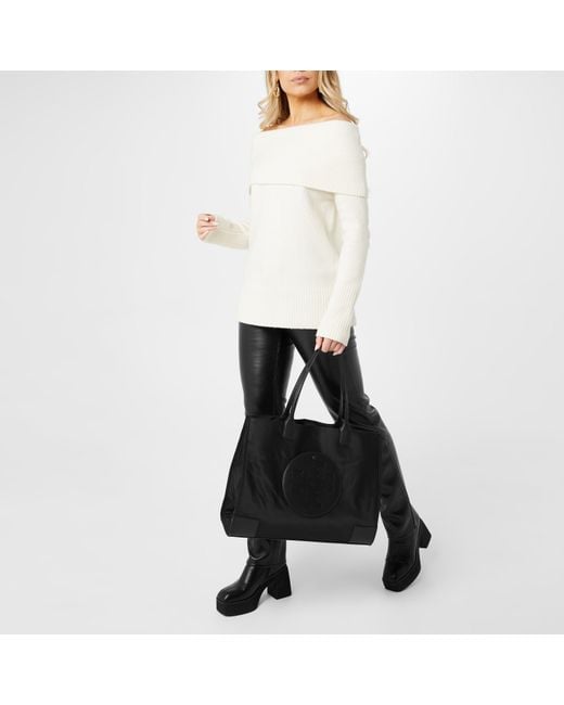 Tory Burch Black Large Ella Tote Bag