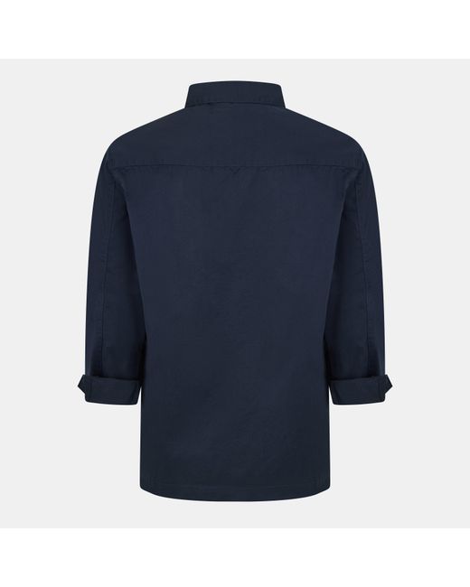 Lyle & Scott Blue Brushed Button-Through Overshirt for men