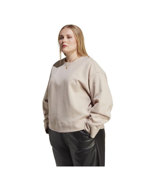 Adidas Originals White Adidas Essentials Crew Plus Size Sweatshirt