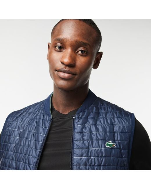 Lacoste Blue Padded Sleeveless Gilet for men