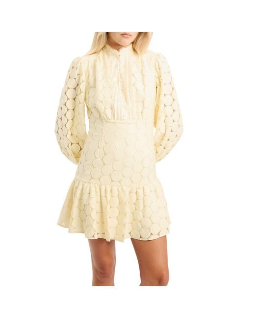 Bardot Metallic Remy Spot Mini Shirt Dress