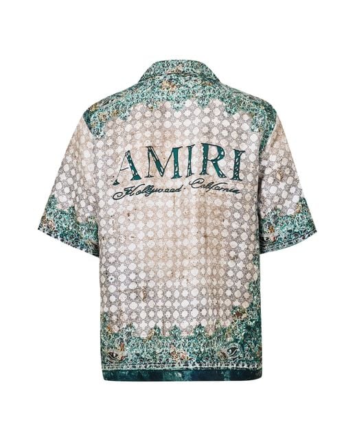 Amiri Gray Bandana Short Sleeve Patterned Shirt for men