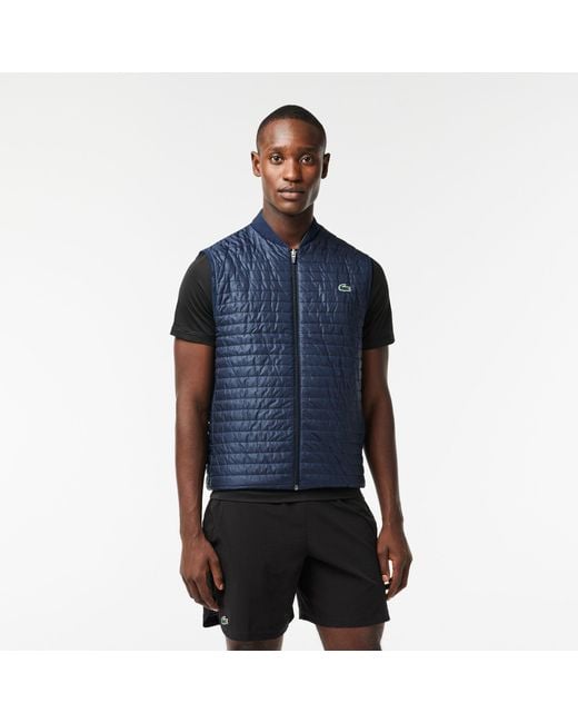 Lacoste Blue Padded Sleeveless Gilet for men