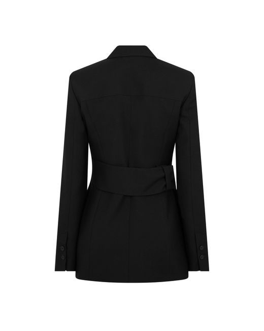 Off-White c/o Virgil Abloh Black Toy Box Belted Virgin Wool Long Sleeve Blazer