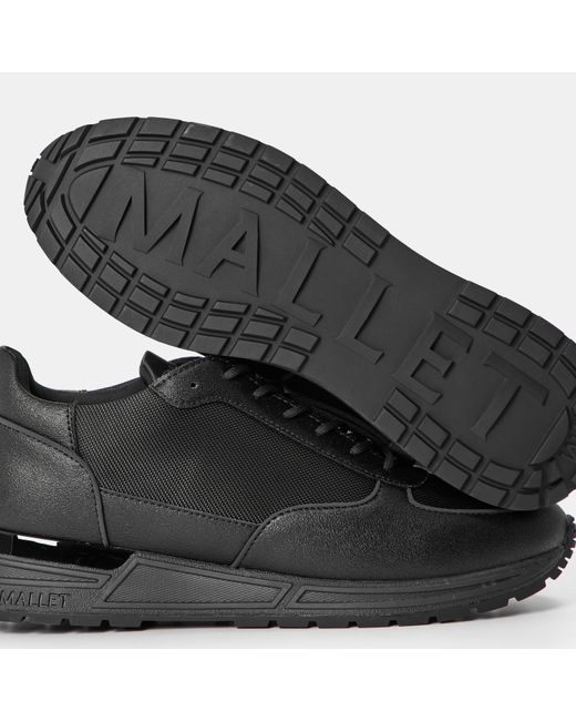 Mallet Black Popham Lite Low-Top Trainers for men