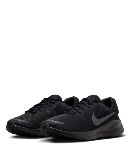 Nike Black Revolution 7 Road Running Shoes for men