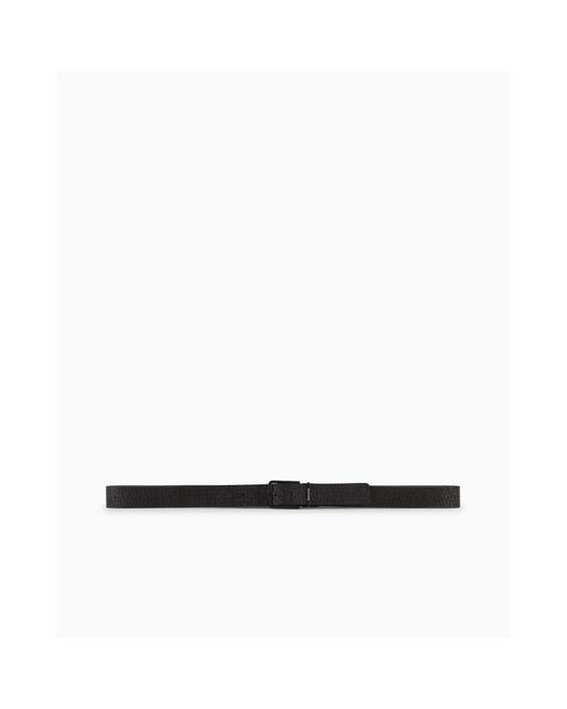 ARMANI EXCHANGE Black Tongue Leather Belt for men