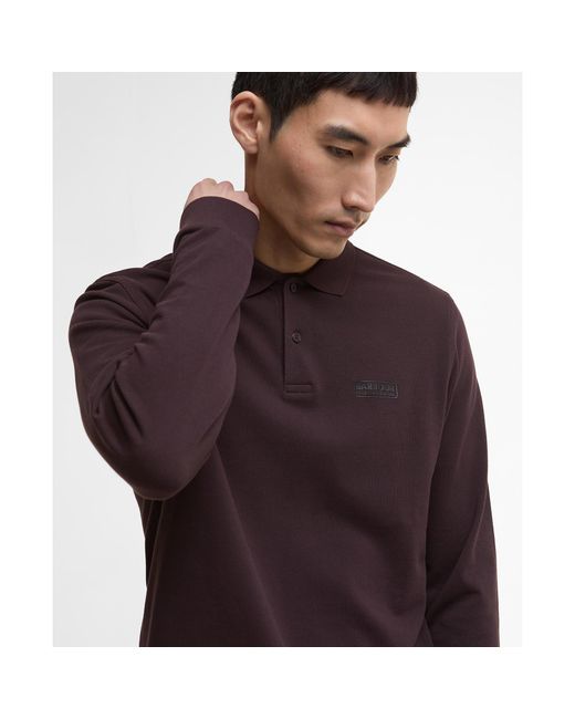 Barbour Purple Long Sleeve Polo Shirt for men