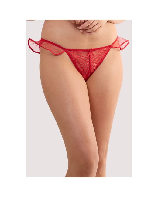 Playful Promises Pink Monica Ribbon Slot Lace Brief
