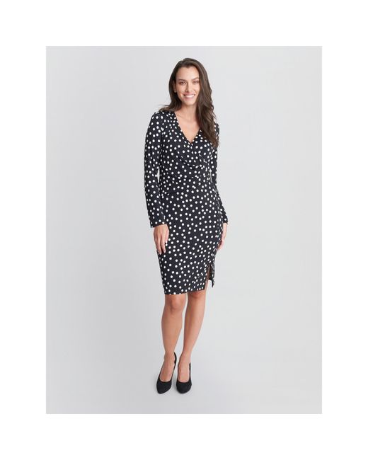 Gina Bacconi Black Fia Wrap Dress With Trim