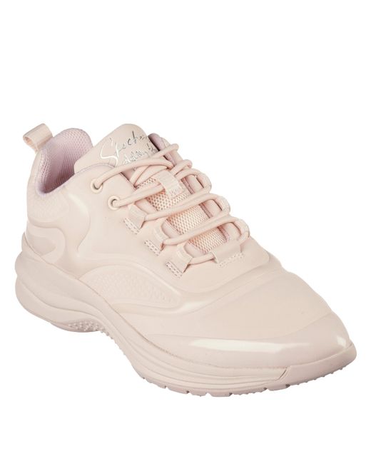 Skechers Pink Glossed Hot Melt Embossed Neoprene Low-Top Trainers