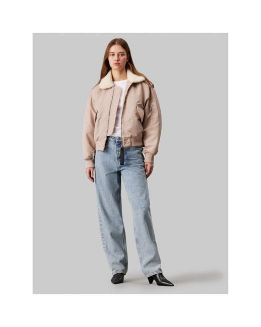 Calvin Klein Brown Satin Aviator